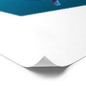 Papegaaivis - ontwerp verloop blauwe achtergrond | poster (Hoek)