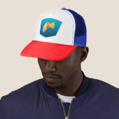 Papegaaivis - Verloop blauw achtergrond |  Trucker Pet (In situ)