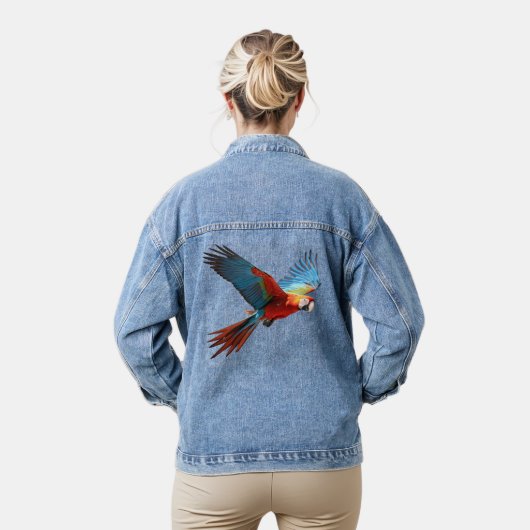 Papegaaivliegen, AI-gegenereerd Denim Jacket (Model)