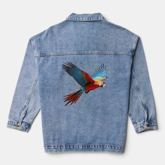 Papegaaivliegen, AI-gegenereerd Denim Jacket (Achterkant)