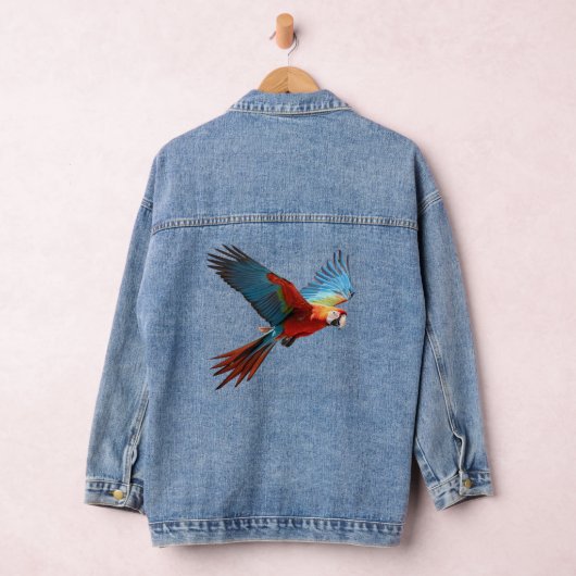 Papegaaivliegen, AI-gegenereerd Denim Jacket (Hangar)