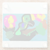 Papegaaivreugde Glazen Onderzetter (Achterkant)