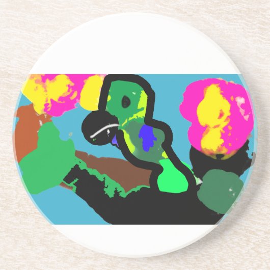 Papegaaivreugde Zandsteen Onderzetter (Voorkant)