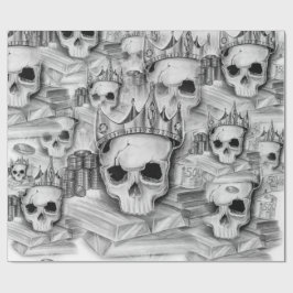 Papel de Embrulho, Rolo 76cm x 180 cm caveira Cadeaupapier