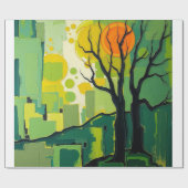 Papel de Presente com paisagem verde Cadeaupapier (Vlak)