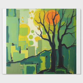 Papel de Presente com paisagem verde Cadeaupapier