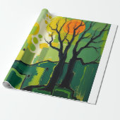 Papel de Presente com paisagem verde Cadeaupapier (Uitgerold)