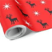Papel de presente com renas e estrela cadeaupapier (Rol Hoek)