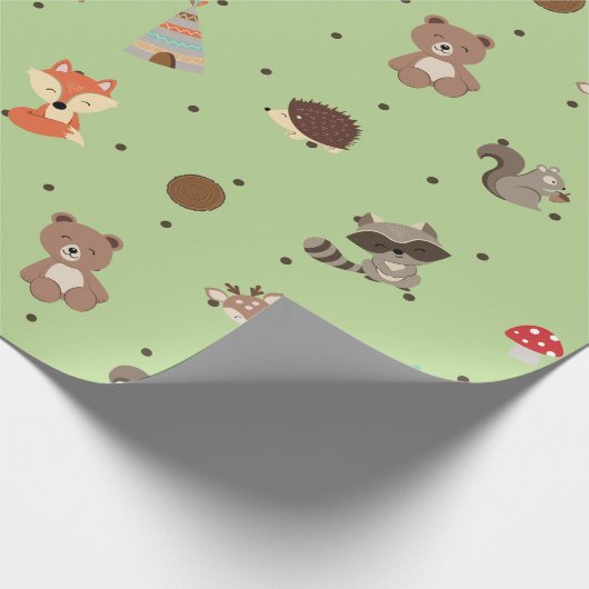Papel de regalo animalitos del bosque  cadeaupapier (Hoek)