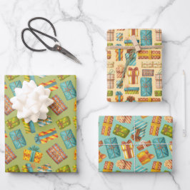 Papel de regalo con estampado de regalitos inpakpapier vel