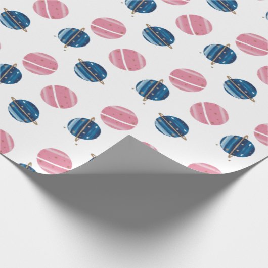 Papel De Regalo Cumpleaños Astronauta Pink Blue Cadeaupapier (Hoek)