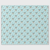 Papel de regalo Cute Watercolor Reindeer Pattern Cadeaupapier (Vlak)