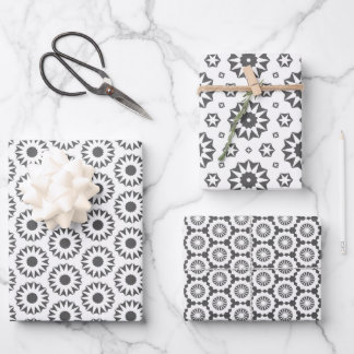 Papel de regalo en gris y blanco. inpakpapier vel