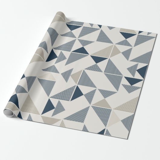 papel de regalo figuras geométricas triangulares cadeaupapier (Uitgerold)