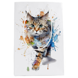 Papel De Regalo Gato en movimiento: belleza y grac Medium Cadeauzakje