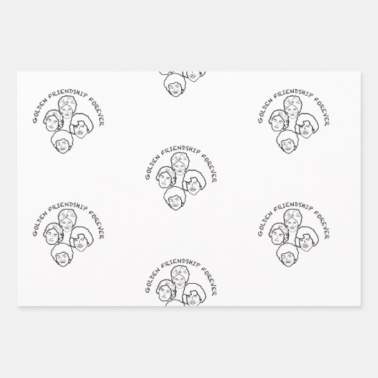 Papel de regalo Golden Friendship Inpakpapier Vel (Voorkant 3)