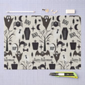 Papel de regalo Happy Halloween negro Tissuepapier (Craft)