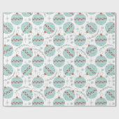 Papel de regalo navideño bolas turquesa cadeaupapier (Vlak)