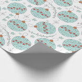 Papel de regalo navideño bolas turquesa cadeaupapier (Hoek)