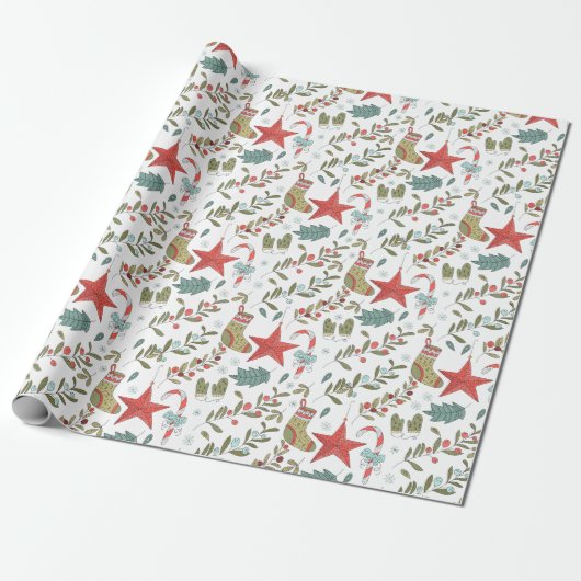 Papel de regalo navideño cadeaupapier (Uitgerold)