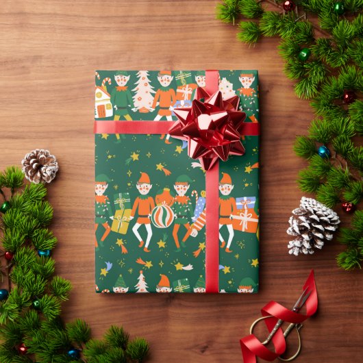 Papel de regalo navideño elfos cadeaupapier (Feestdagen Geschenken)