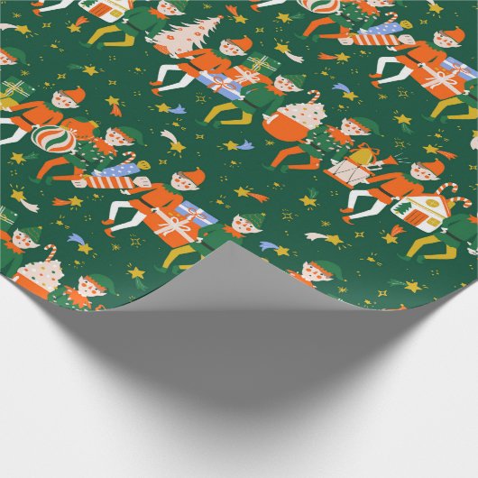 Papel de regalo navideño elfos cadeaupapier (Hoek)