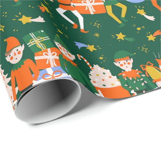 Papel de regalo navideño elfos cadeaupapier (Rol Hoek)