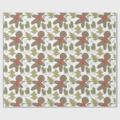 Papel de regalo navideño muñecos de gengibre cadeaupapier (Vlak)