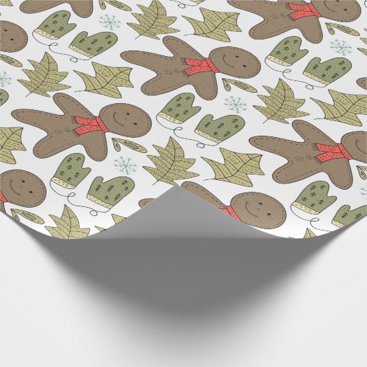 Papel de regalo navideño muñecos de gengibre cadeaupapier (Hoek)