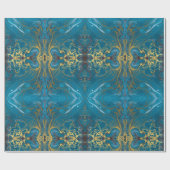 papel de regalo turquesa con dorado cadeaupapier (Vlak)