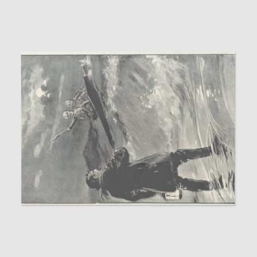 Papel De Seda 2 esqueletos en sus ataúdes Tissuepapier (Voorkant)