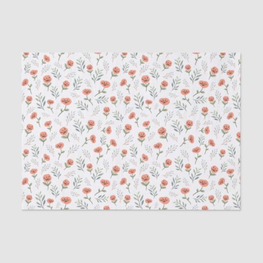 Papel de seda Amapolas y ramas en primavera Tissuepapier (Voorkant)