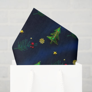 Papel de seda natal fundo azul profundo tissuepapier