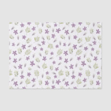 Papel de seda Violetas y flores silvestres