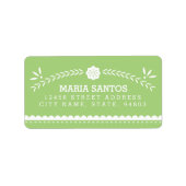 Papel Picado Adresetiketten - Groen Etiket (Voorkant)