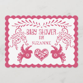 Papel Picado Baby Girl Shower Pink Oranje Fiesta Kaart