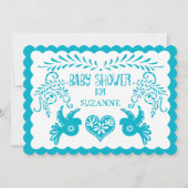 Papel Picado Baby Girl Shower Pool Aqua Fiesta Kaart (Voorkant)
