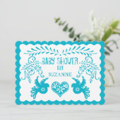 Papel Picado Baby Girl Shower Pool Aqua Fiesta Kaart (Staand voorkant)