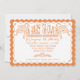 Papel Picado Baby Girl Shower Pool Oranje Fiesta Kaart
