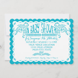 Papel Picado Baby Meisje Douche Roze Blauw Fiesta Kaart