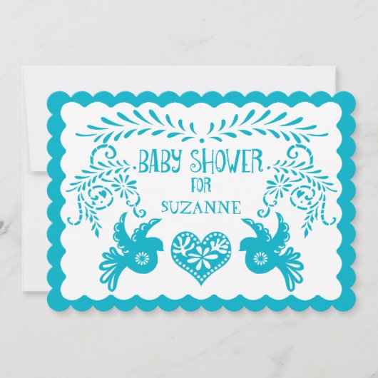 Papel Picado Baby Meisje Douche Zwembad Geel Fiest Kaart (Voorkant)