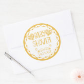 Papel Picado Baby shower Mosterd Fiesta Envelope Ronde Sticker (Envelop)