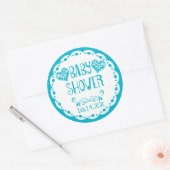 Papel Picado Baby shower Pool Blue Fiesta Envelope Ronde Sticker (Envelop)