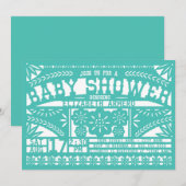 Papel Picado Baby shower Uitnodiging (Voorkant / Achterkant)