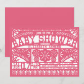 Papel Picado Baby shower Uitnodiging (Voorkant / Achterkant)