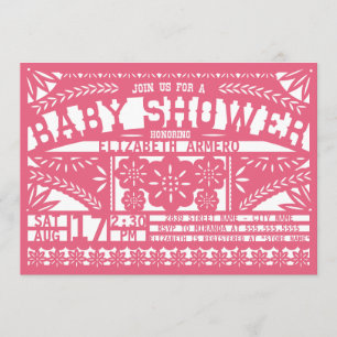 Papel Picado Baby shower Uitnodiging