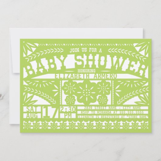 Papel Picado Baby shower Uitnodiging (Voorkant)