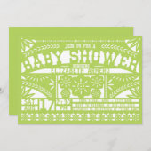 Papel Picado Baby shower Uitnodiging (Voorkant / Achterkant)