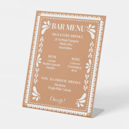 Papel Picado Bar Menu Mexicaans Fiesta voetstuk Reclamebord Met Voetstuk