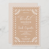 Papel Picado Beige Vrijgezellenfeest Kaart (Voorkant / Achterkant)